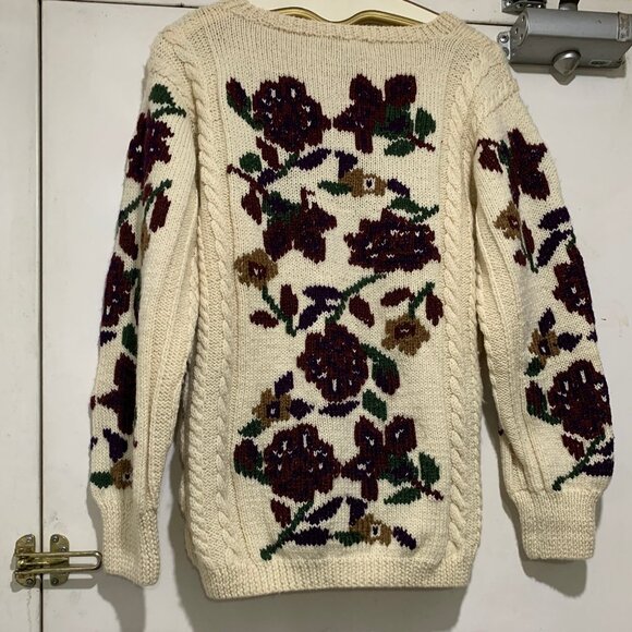 VINTAGE ROUIE FLORAL KNIT WOOL SWEATERS SIZE S - Picture 4 of 10